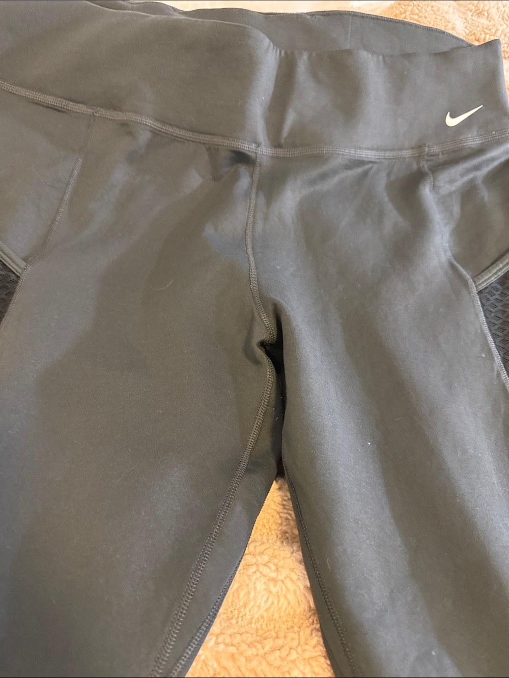 Women's charcoal greyLeggings with Mesh Panels - Picture 3 of 7